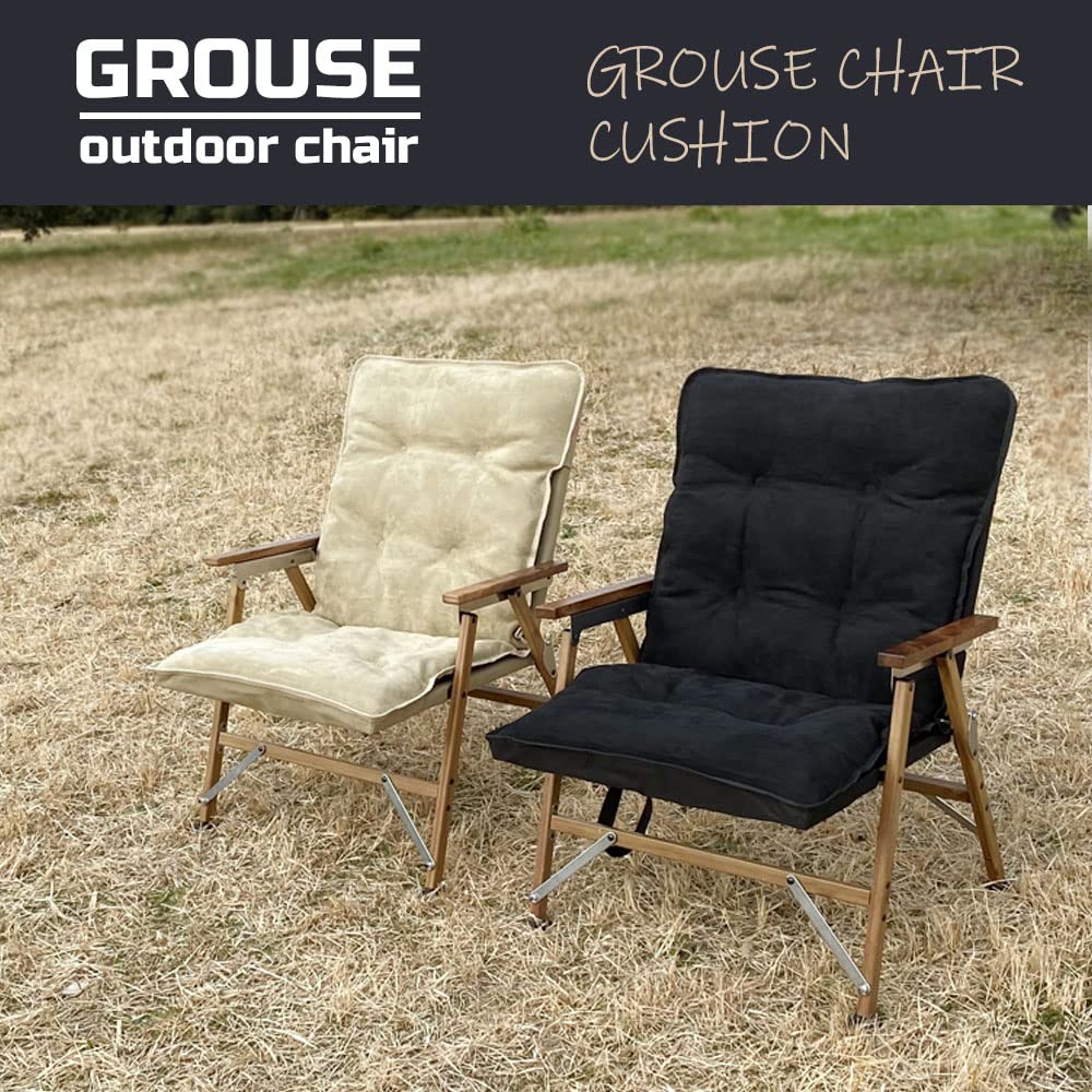 GROUSEグラウス　アウトドアローチェア　ブラック×2セット CHAIR CUSHION (BLACK) | Grouse (グラウス)